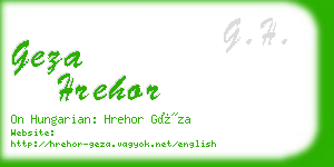 geza hrehor business card